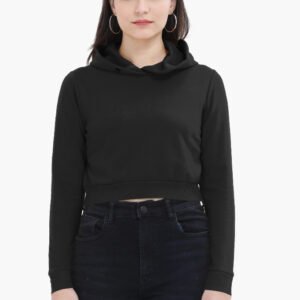 Black Cropped Hoodie