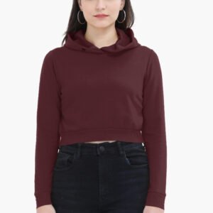 Maroon Cropped Hoodie