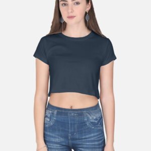 Navy Blue Crop Top