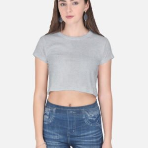 Grey Melange Crop Top