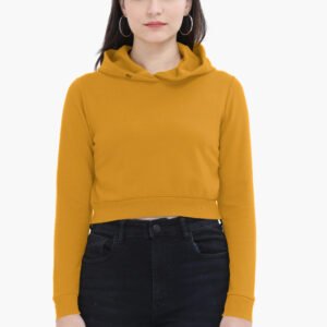 Mustard Yellow Cropped Hoodie